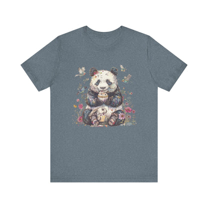 Cute Panda Eating Cupcake Shirt, Panda Tshirt Girls, Panda Lover Shirt - PopCultureByDesign36