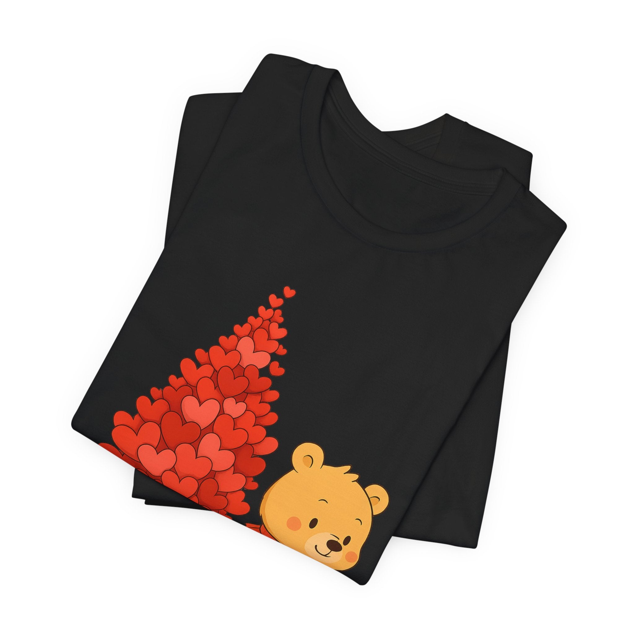 Valentine Bear Tee — Cute Bear with Heart-Filled Wagon by PopCultureByDesign36