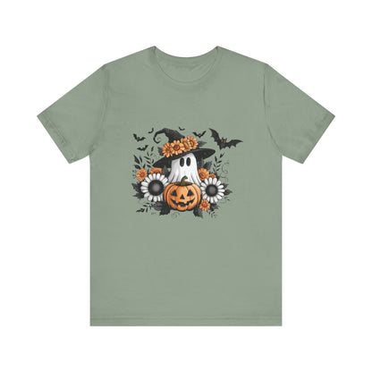 Funny Ghost Pumpkin Shirt, Boho Ghost Shirt, Soft floral ghost - PopCultureByDesign36