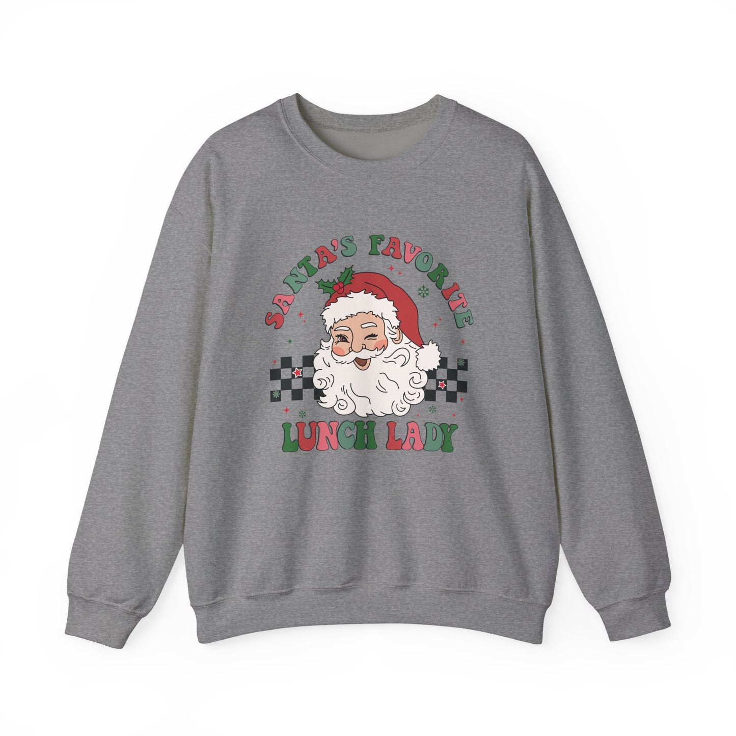 Santas Favorite Lunch Lady, Retro Santa Sweatshirt, Cute School Santa - PopCultureByDesign36