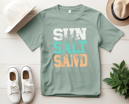 Sun Salt Sand Beach Shirt, Summer Ocean Vacation T-Shirt, Coastal Surf Lover Gift - PopCultureByDesign36