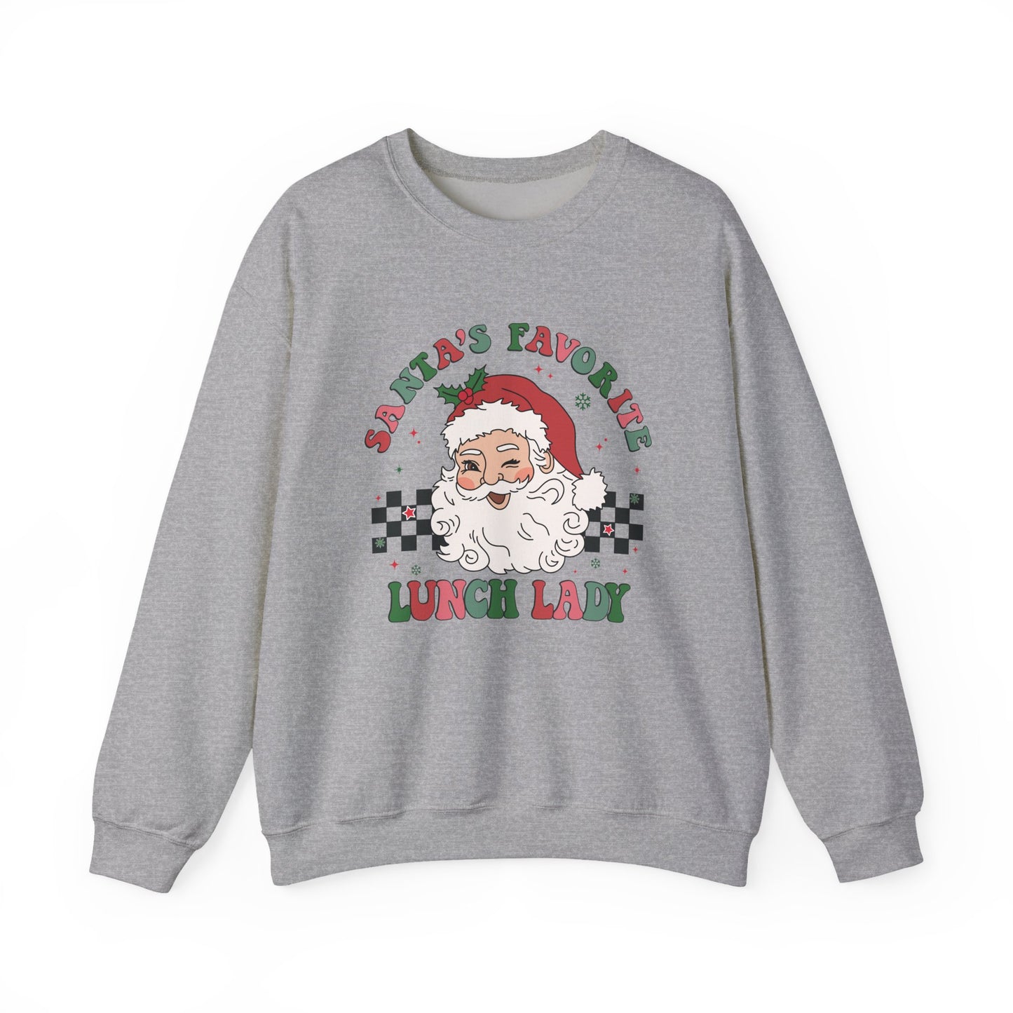 Santas Favorite Lunch Lady, Retro Santa Sweatshirt, Cute School Santa - PopCultureByDesign36