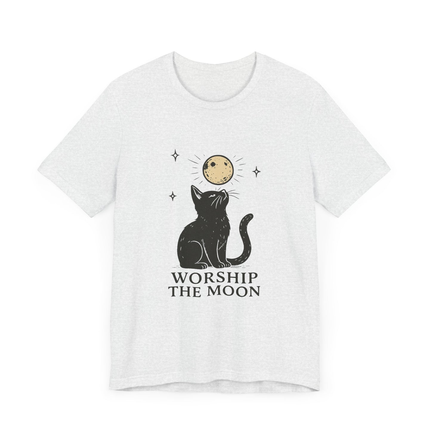 Worship The Moon, Cute Kitten Shirt, Celestial Cat Shirt - PopCultureByDesign36