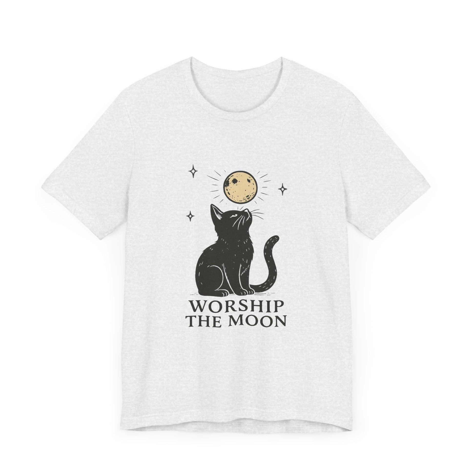 Worship The Moon, Cute Kitten Shirt, Celestial Cat Shirt - PopCultureByDesign36