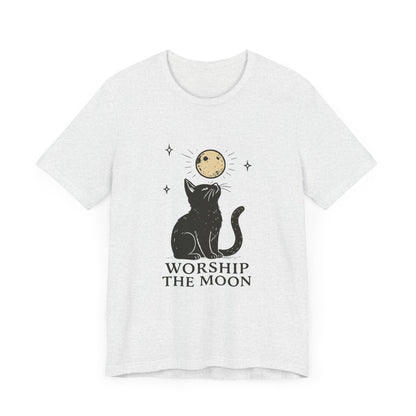 Worship The Moon, Cute Kitten Shirt, Celestial Cat Shirt - PopCultureByDesign36