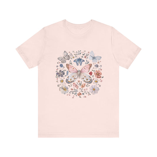 Vintage Butterfly & Moth T-Shirt, Cottagecore Aesthetic, Nature Lover Tee - PopCultureByDesign36