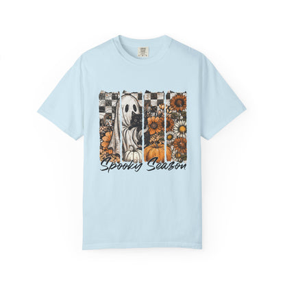 Comfort Colors Cute Strip Ghost Shirt, Halloween Costume, Vintage Vibe - PopCultureByDesign36