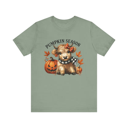 Pumpkin season, cute highland cow, baby cow shirt, Cute Cow shirt - PopCultureByDesign36