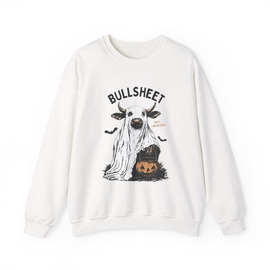 Bull Sheet Sweatshirt, Halloween Ghost Cow Sweatshirt, Trick or Treat Shirt - PopCultureByDesign36