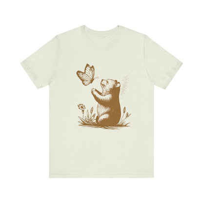 Bear Butterfly Shirt,Vintage Retro Bear Shirt, Cute Butterfly Tshirt - PopCultureByDesign36