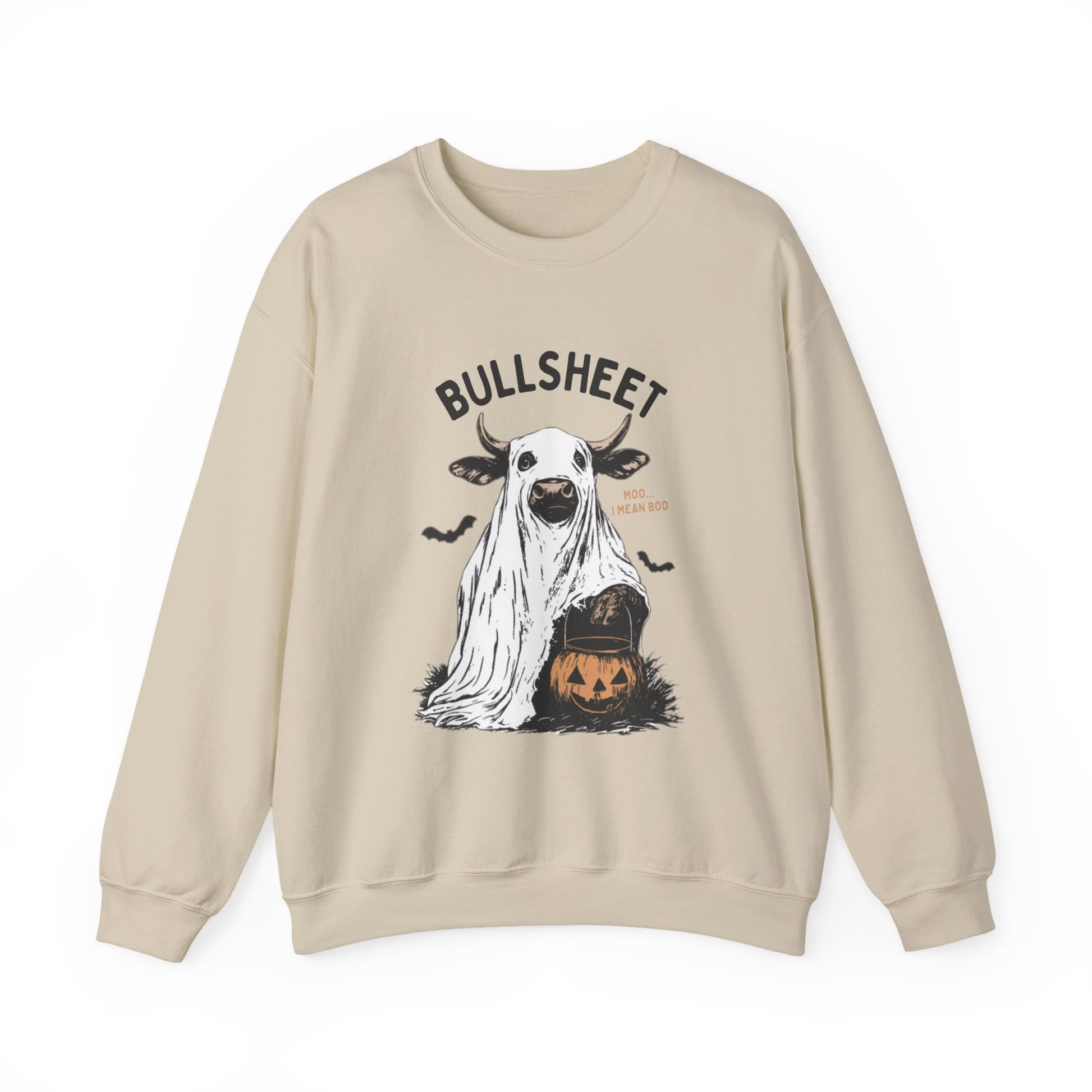 Bull Sheet Sweatshirt, Halloween Ghost Cow Sweatshirt, Trick or Treat Shirt - PopCultureByDesign36