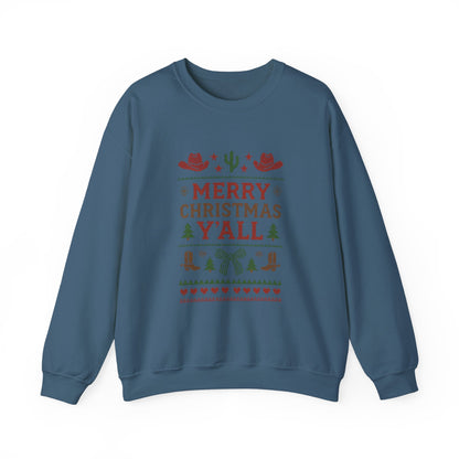 Country Christmas Sweatshirt, Western Holiday Crewneck, Ranch Winter Sweater, Cozy Xmas Jumper, Festive Cowgirl Pullover, Yeehaw vibes