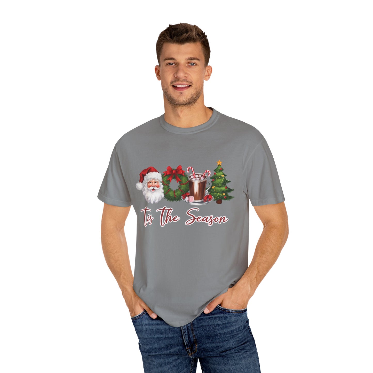 Comfort Colors® Retro Christmas, Tis the Season, Santa Claus Watercolor Christmas - PopCultureByDesign36