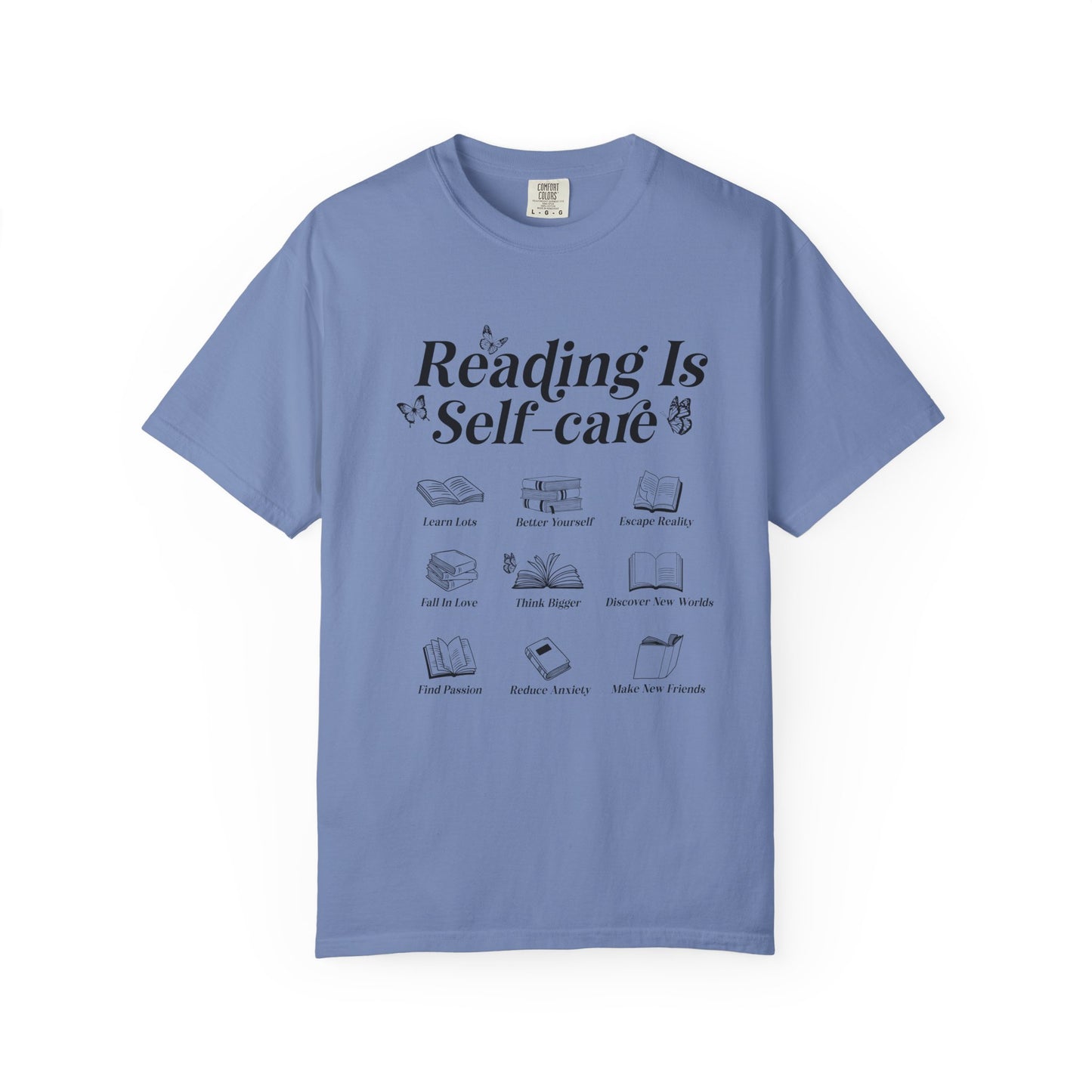 Book Lover Tee, Relaxation Vibes Shirt, Mindfulness Gift, Cozy Reading Top - PopCultureByDesign36