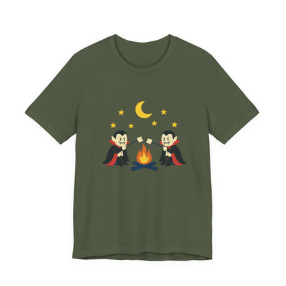 Camping Dracula Tee, Halloween Shirt, Spooky Camping Top - PopCultureByDesign36
