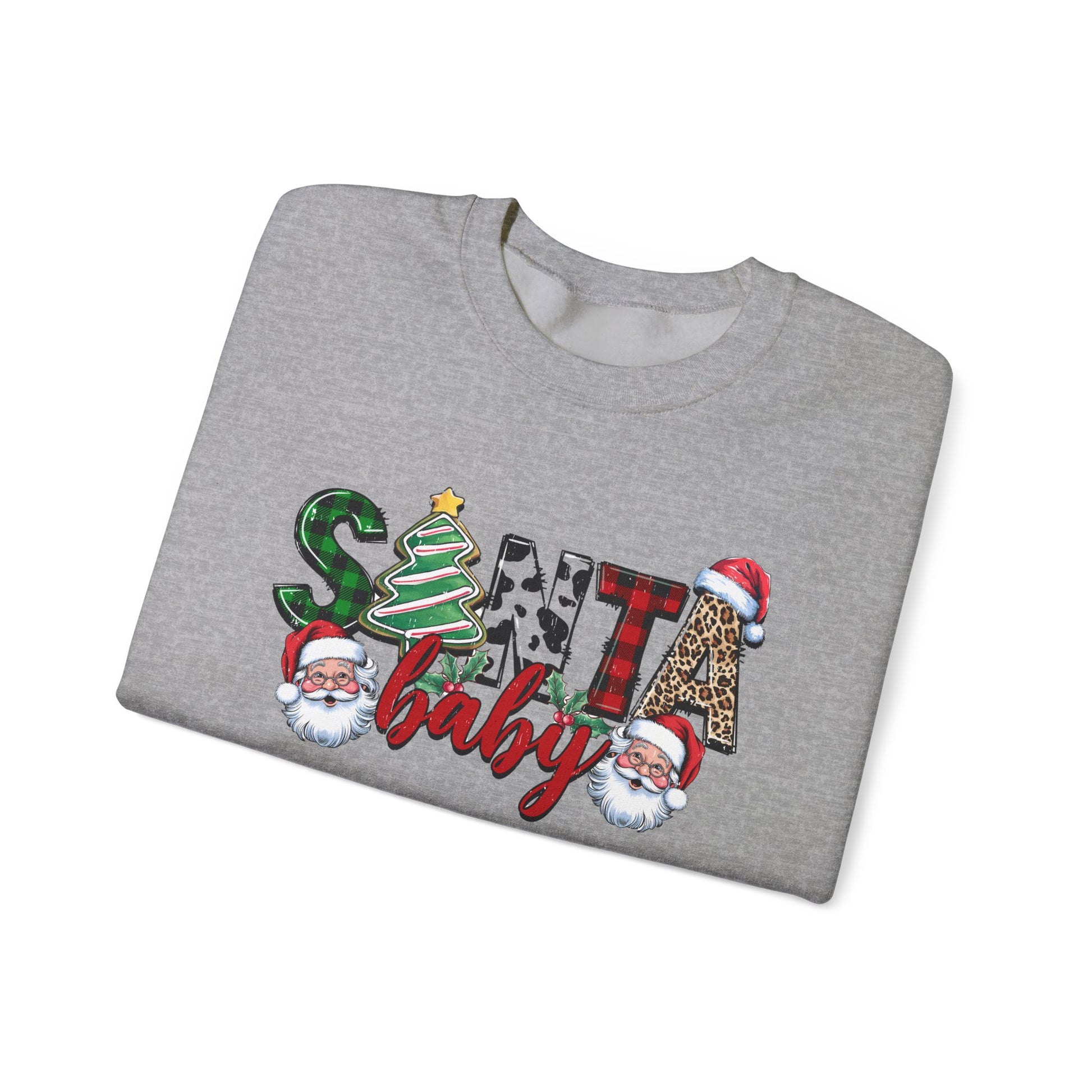 Santa Baby Sweatshirt, Merry Christmas Sweater, Retro Santa Sweatshirt - PopCultureByDesign36