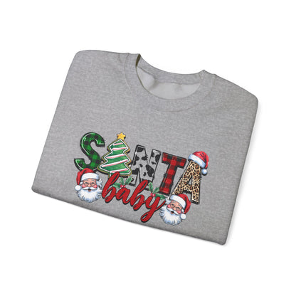 Santa Baby Sweatshirt, Merry Christmas Sweater, Retro Santa Sweatshirt - PopCultureByDesign36