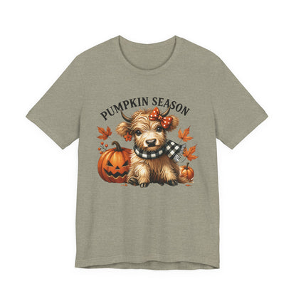 Pumpkin season, cute highland cow, baby cow shirt, Cute Cow shirt - PopCultureByDesign36