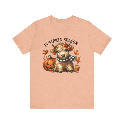 Pumpkin season, cute highland cow, baby cow shirt, Cute Cow shirt - PopCultureByDesign36