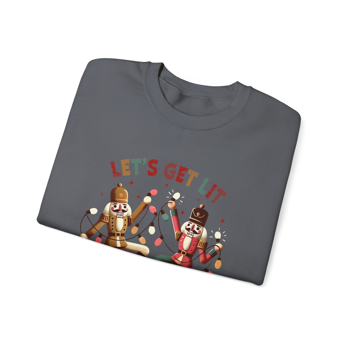 Let's get lit sweatshirt , Funny nutcracker Christmas shirt, Funny nutcracker - PopCultureByDesign36