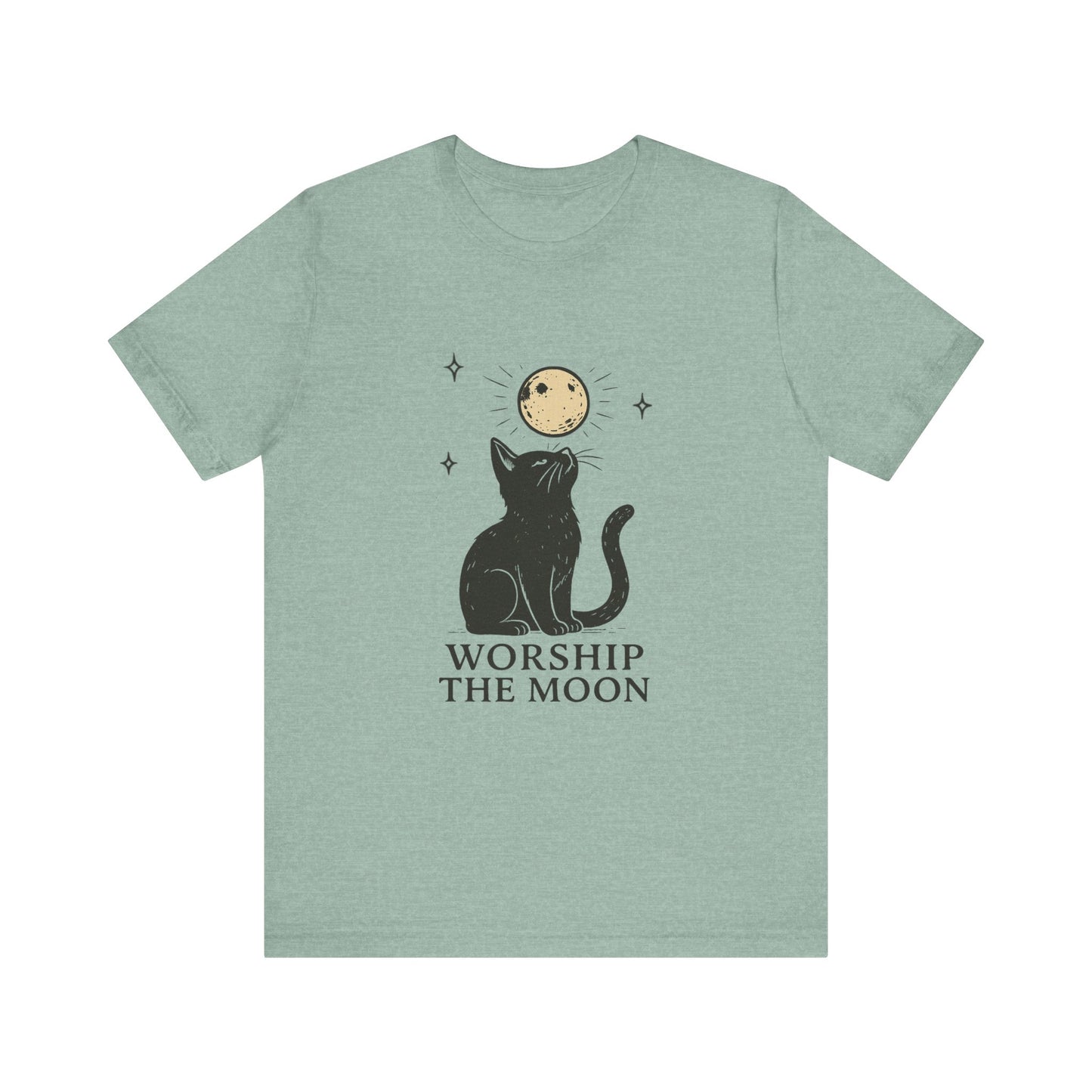 Worship The Moon, Cute Kitten Shirt, Celestial Cat Shirt - PopCultureByDesign36