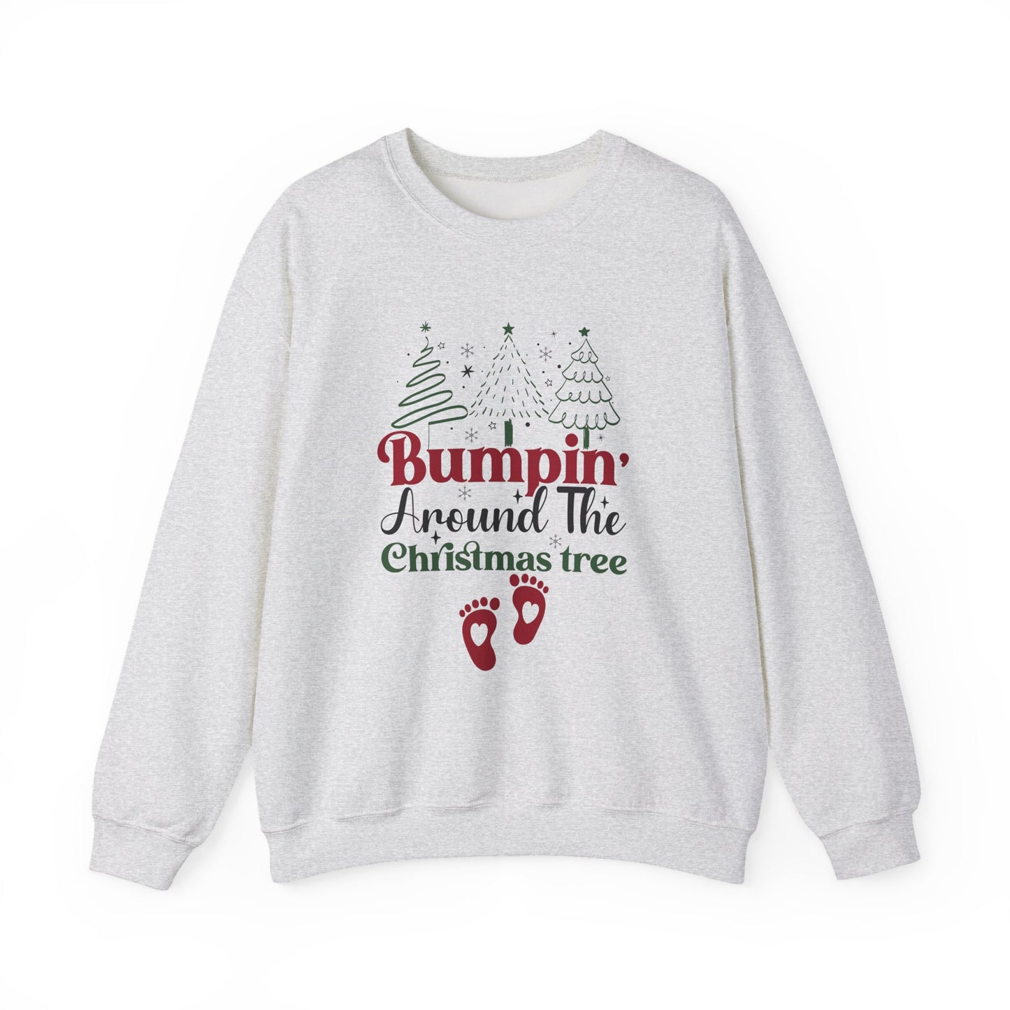 Bumpin Around Christmas Tree Sweatshirt, Pregnancy Reveal Sweater, Xmas Pregnant Shirt - PopCultureByDesign36