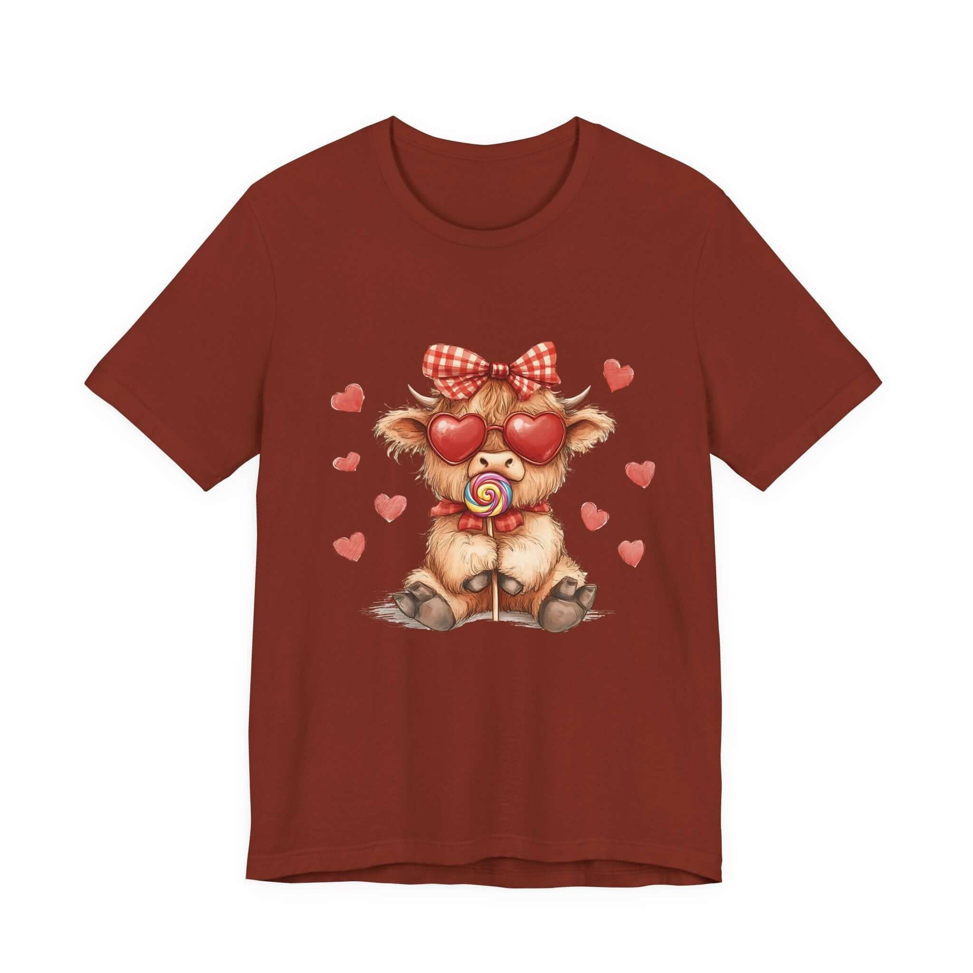 Valentines Highland Cow Shirt, Highland Cow Valentines Shirt, Cow Lover - PopCultureByDesign36