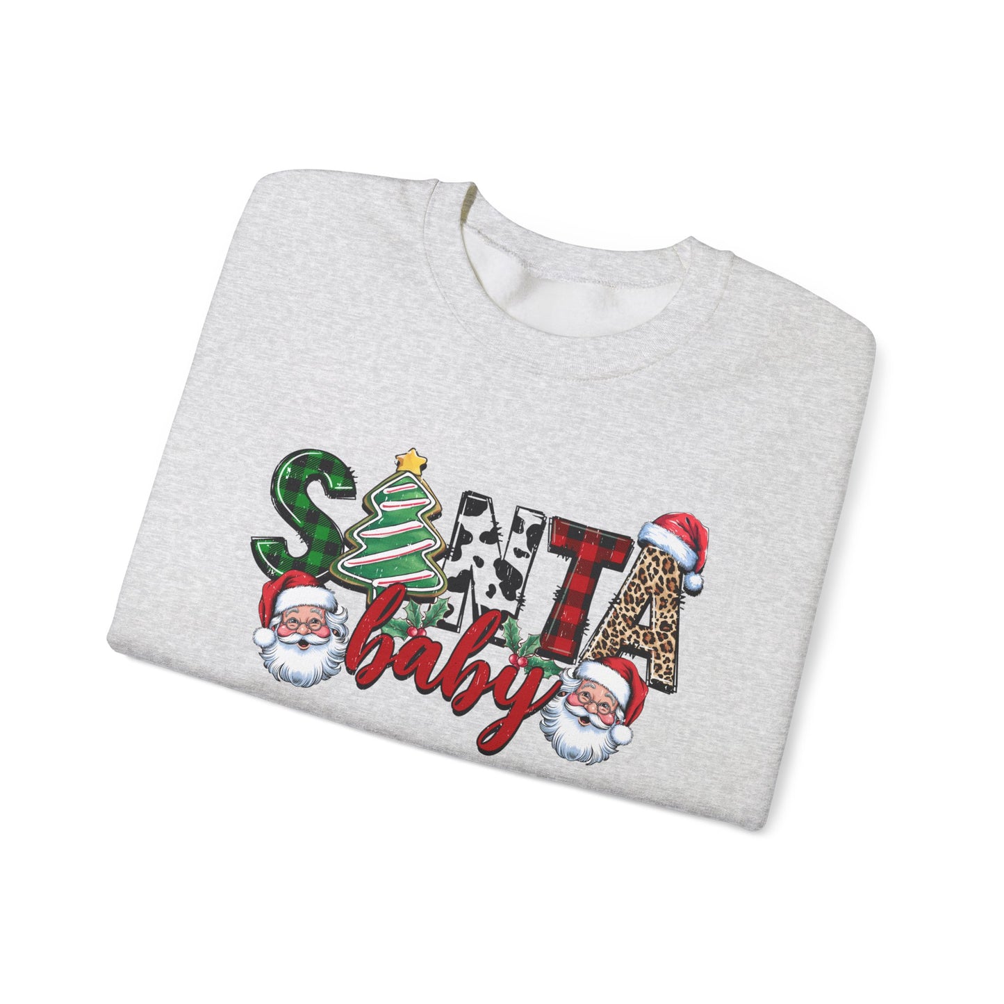 Santa Baby Sweatshirt, Merry Christmas Sweater, Retro Santa Sweatshirt - PopCultureByDesign36