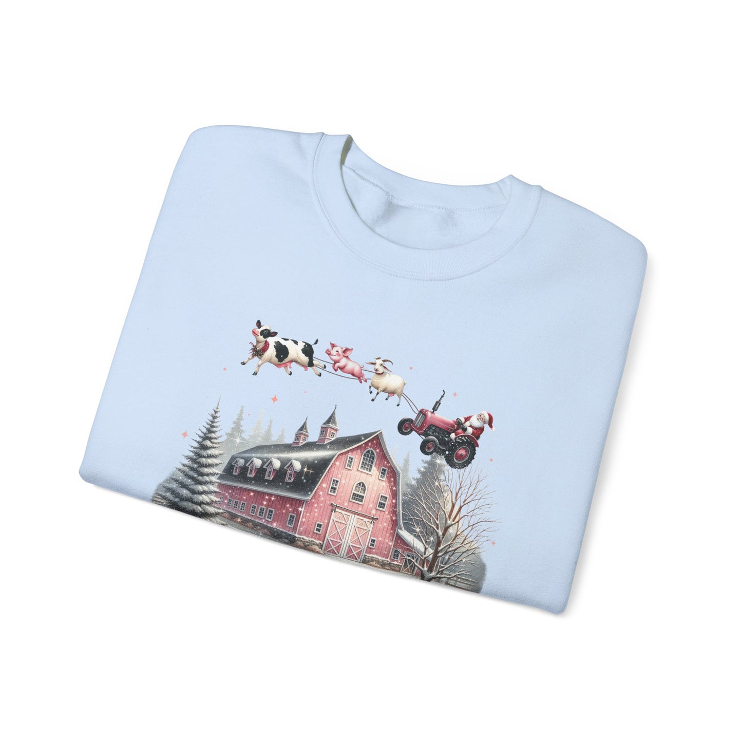 Christmas on the Farm Sweatshirt, Santa Tractor Farmhouse Tee - PopCultureByDesign36