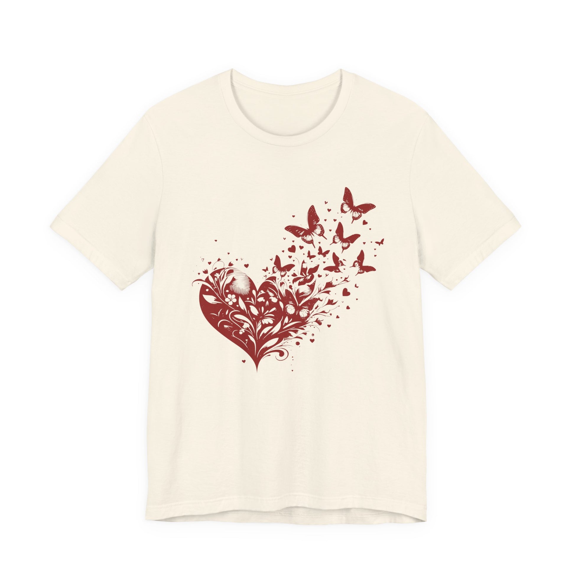 Butterfly Heart Valentines Day Shirt, Butterfly Valentine Tee, Cute Heart T-Shirt - PopCultureByDesign36