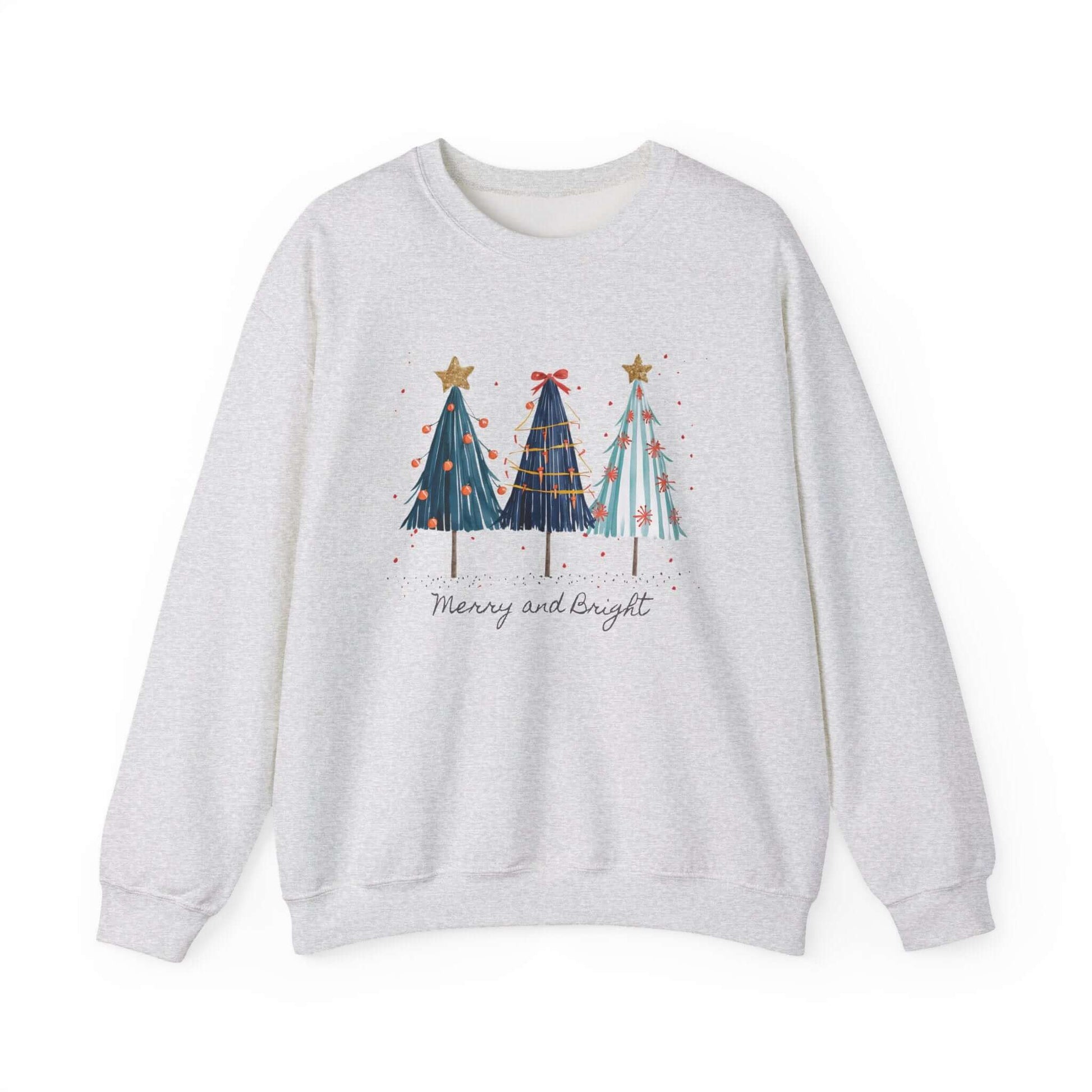 Christmas Watercolor Tree Sweatshirt, Cozy Seasonal Top, Boho XMas - PopCultureByDesign36