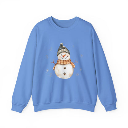 Snowman Crewneck Sweatshirt, Winter Holiday Jumper, Christmas Snowman Sweater, Festive Winter Apparel, Cute Winter Pullover