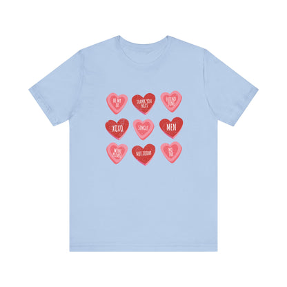 Candy Heart Shirt, Valentine's Day Gift, Conversation Hearts Shirt - PopCultureByDesign36