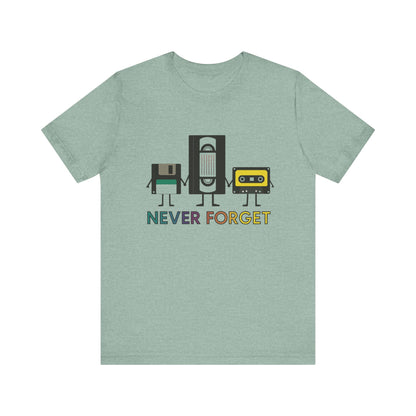 Retro VHS & Cassette Tape Unisex Tee, Vintage Never Forget T-Shirt - PopCultureByDesign36