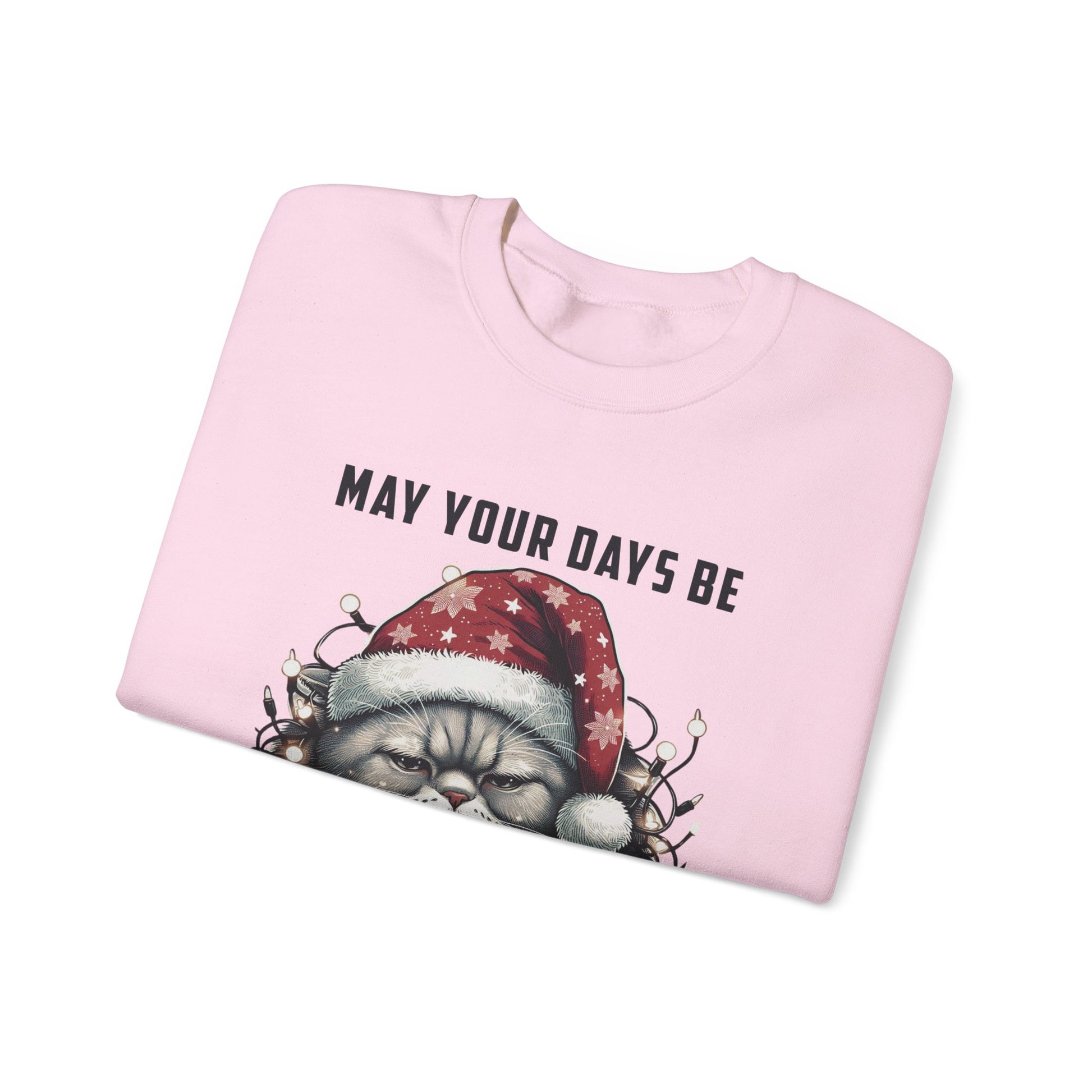 May Your Days Be Merry And Bright, Christmas Cat Sweatshirt, Holiday Cat - PopCultureByDesign36