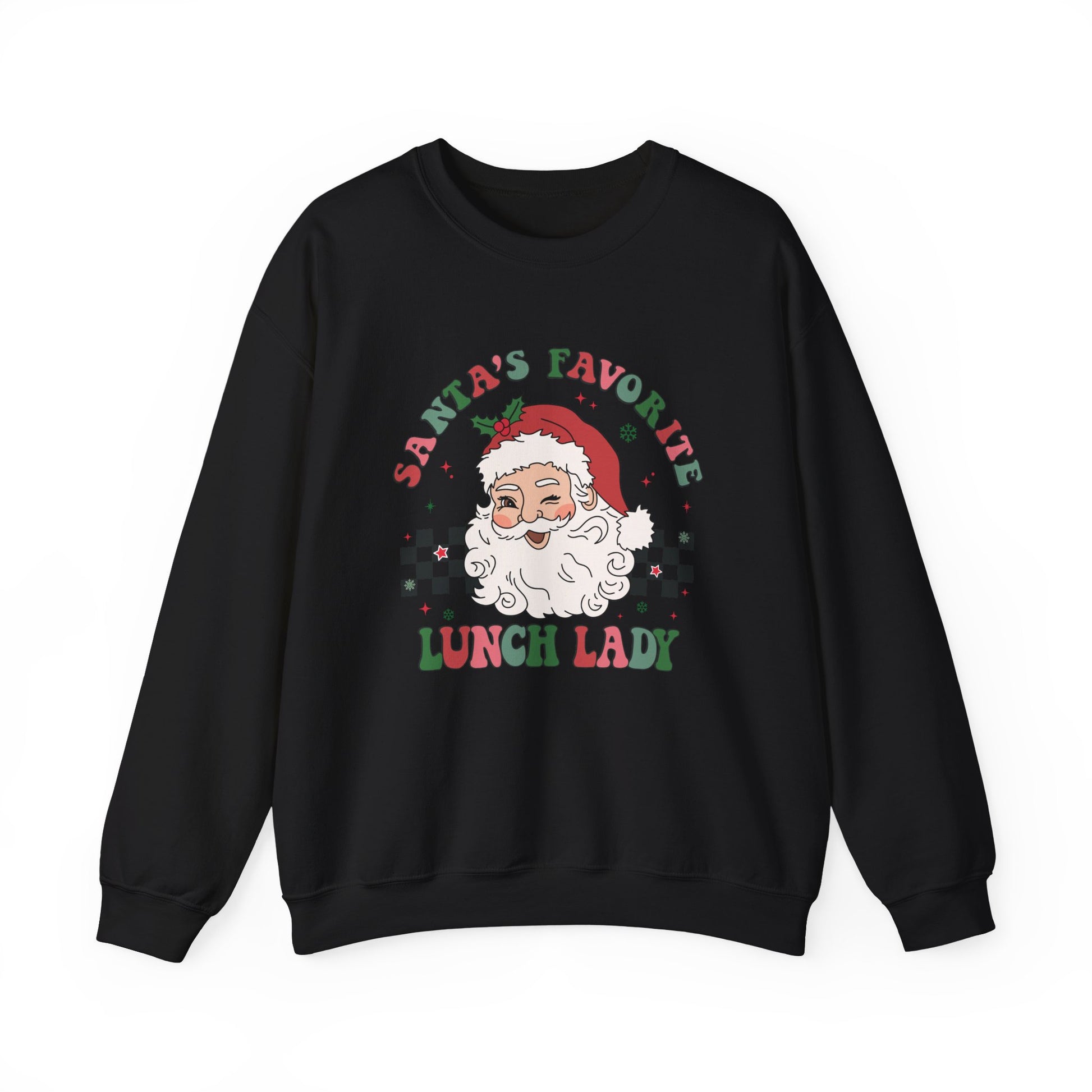 Santas Favorite Lunch Lady, Retro Santa Sweatshirt, Cute School Santa - PopCultureByDesign36