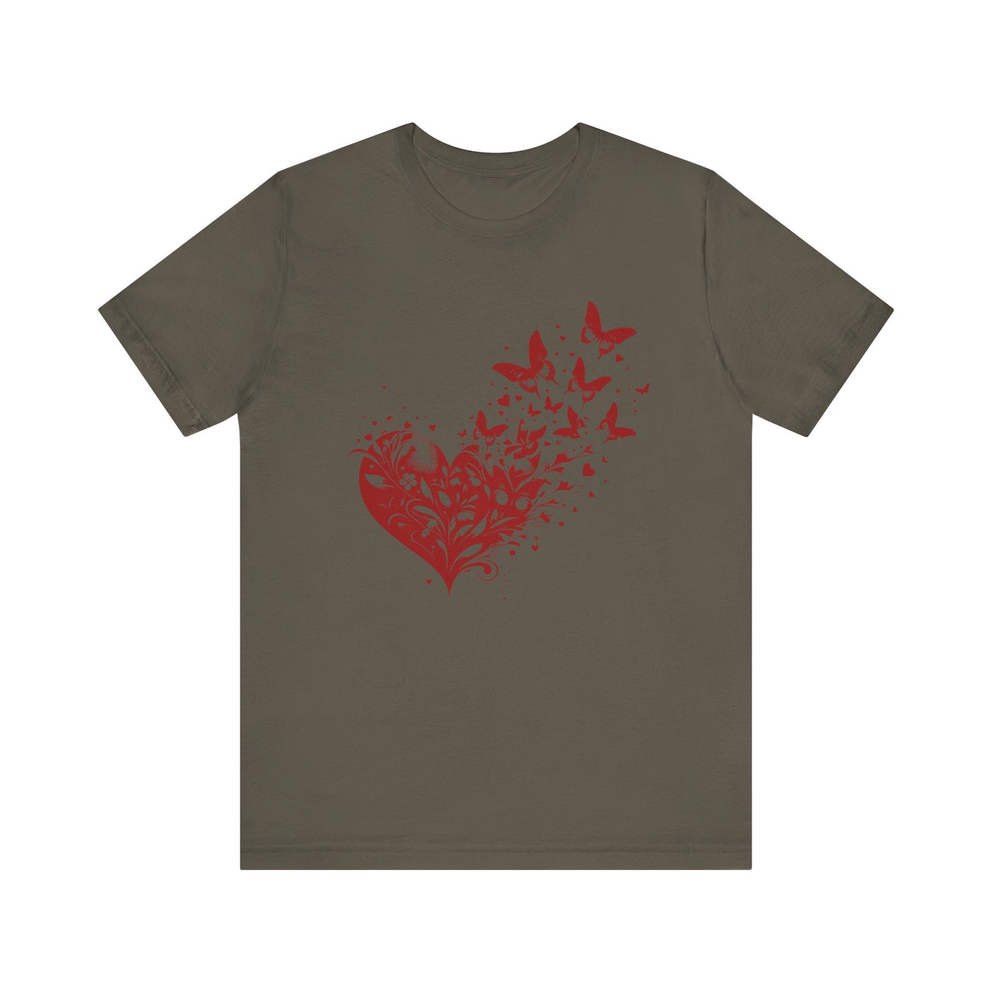 Butterfly Heart Valentines Day Shirt, Butterfly Valentine Tee, Cute Heart T-Shirt - PopCultureByDesign36