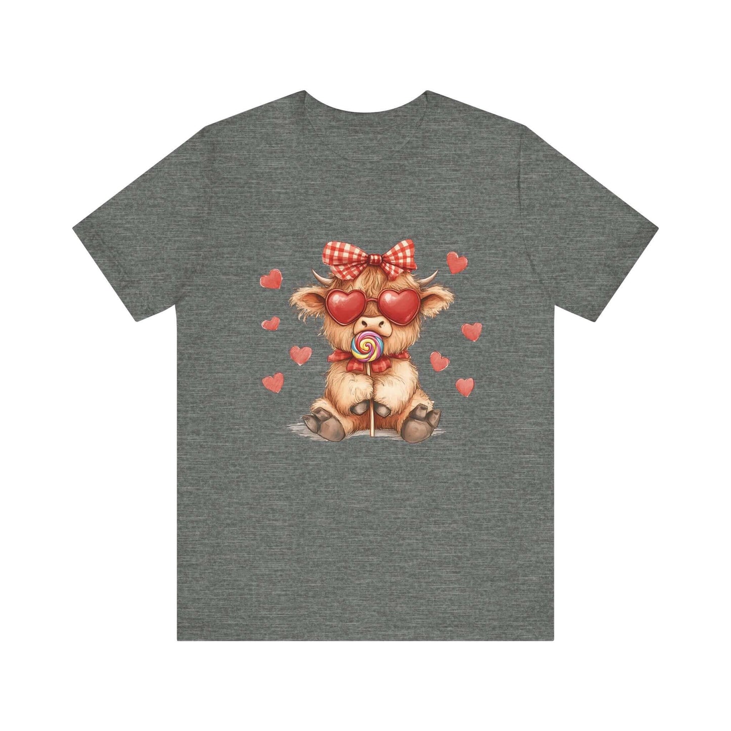 Valentines Highland Cow Shirt, Highland Cow Valentines Shirt, Cow Lover - PopCultureByDesign36