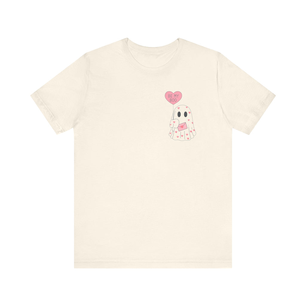 Valentine's 'Be My Boo' Ghost Tee — Cute Ghost Holding 'Be Mine' Balloon by PopCultureByDesign36