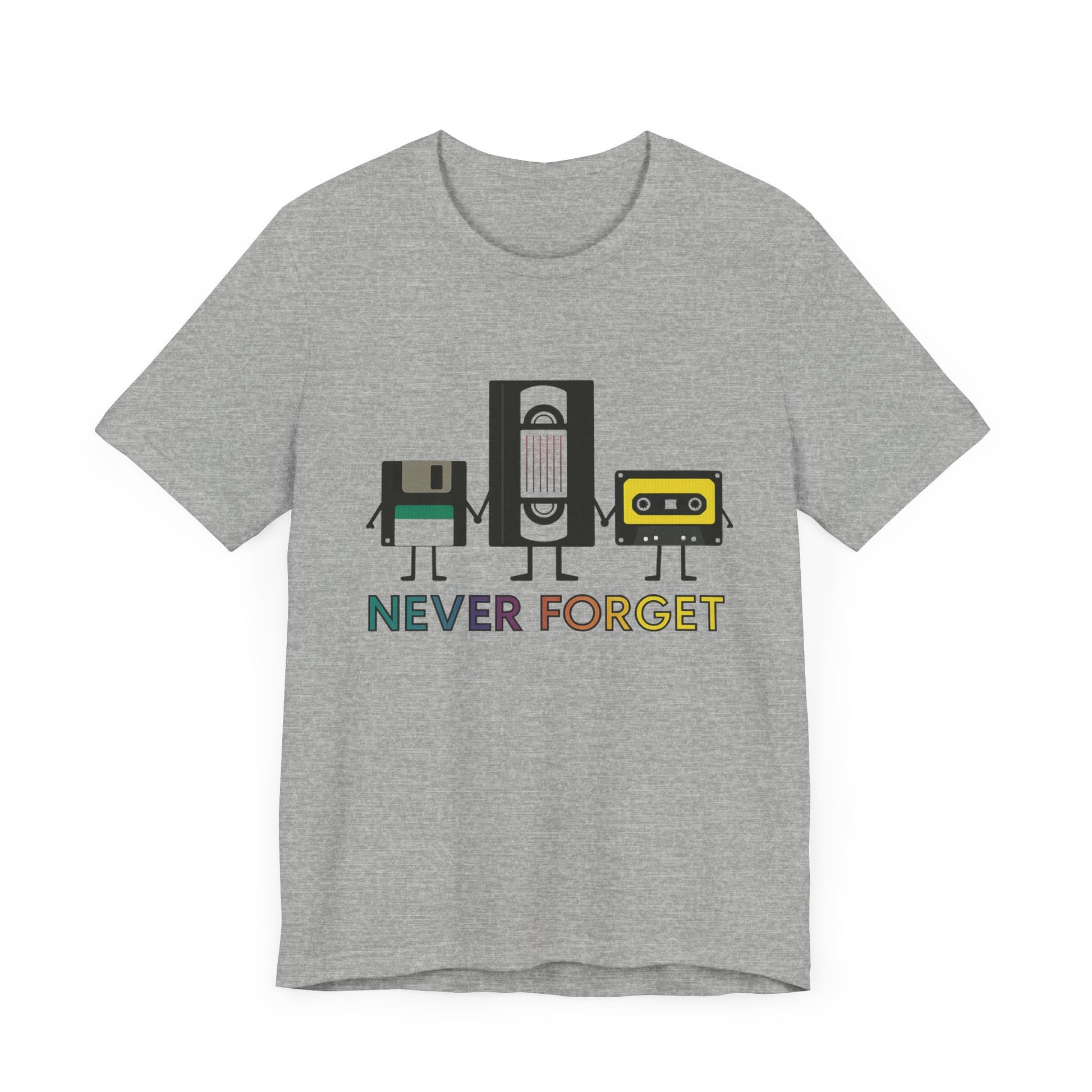 Retro VHS & Cassette Tape Unisex Tee, Vintage Never Forget T-Shirt - PopCultureByDesign36