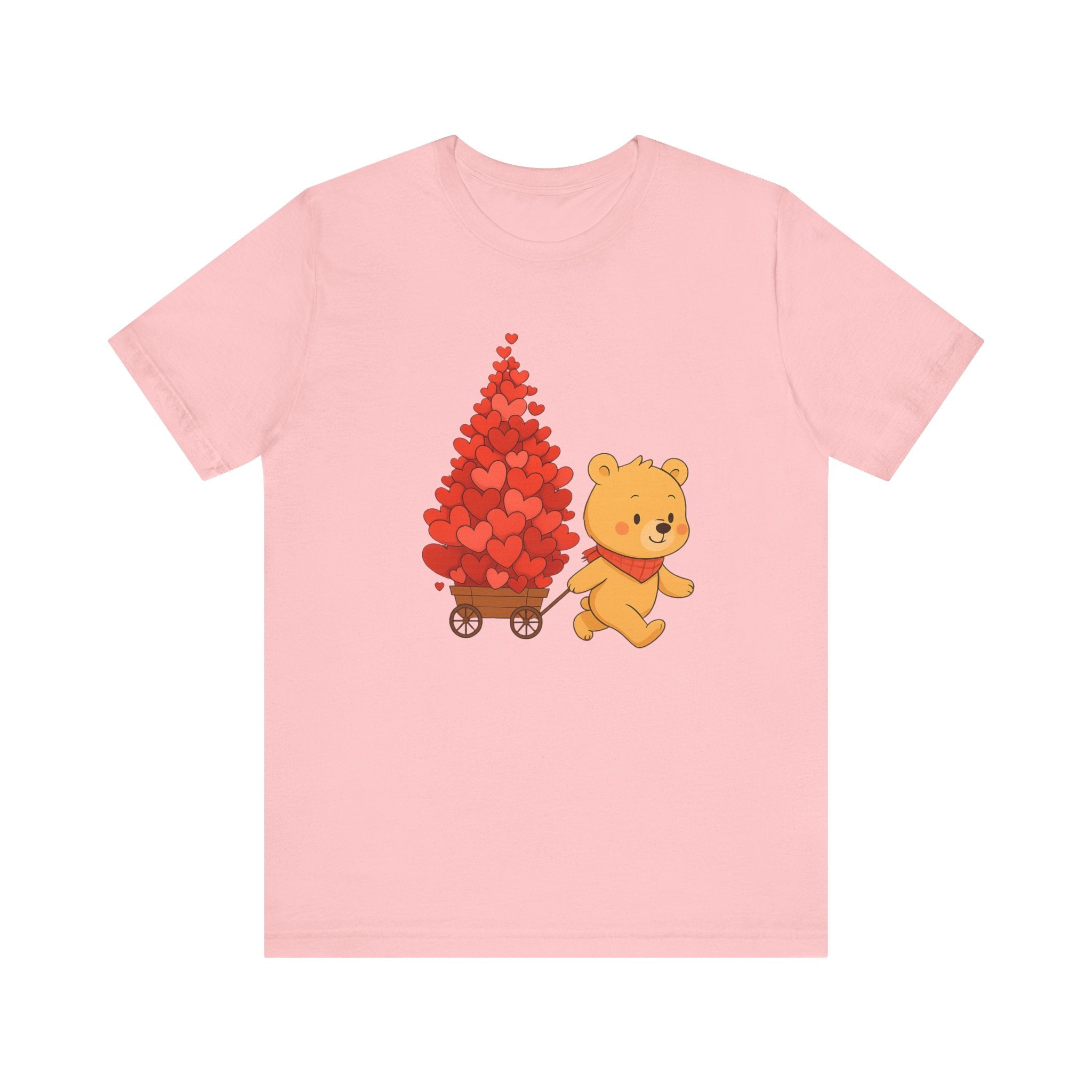 Valentine Bear Tee — Cute Bear with Heart-Filled Wagon by PopCultureByDesign36