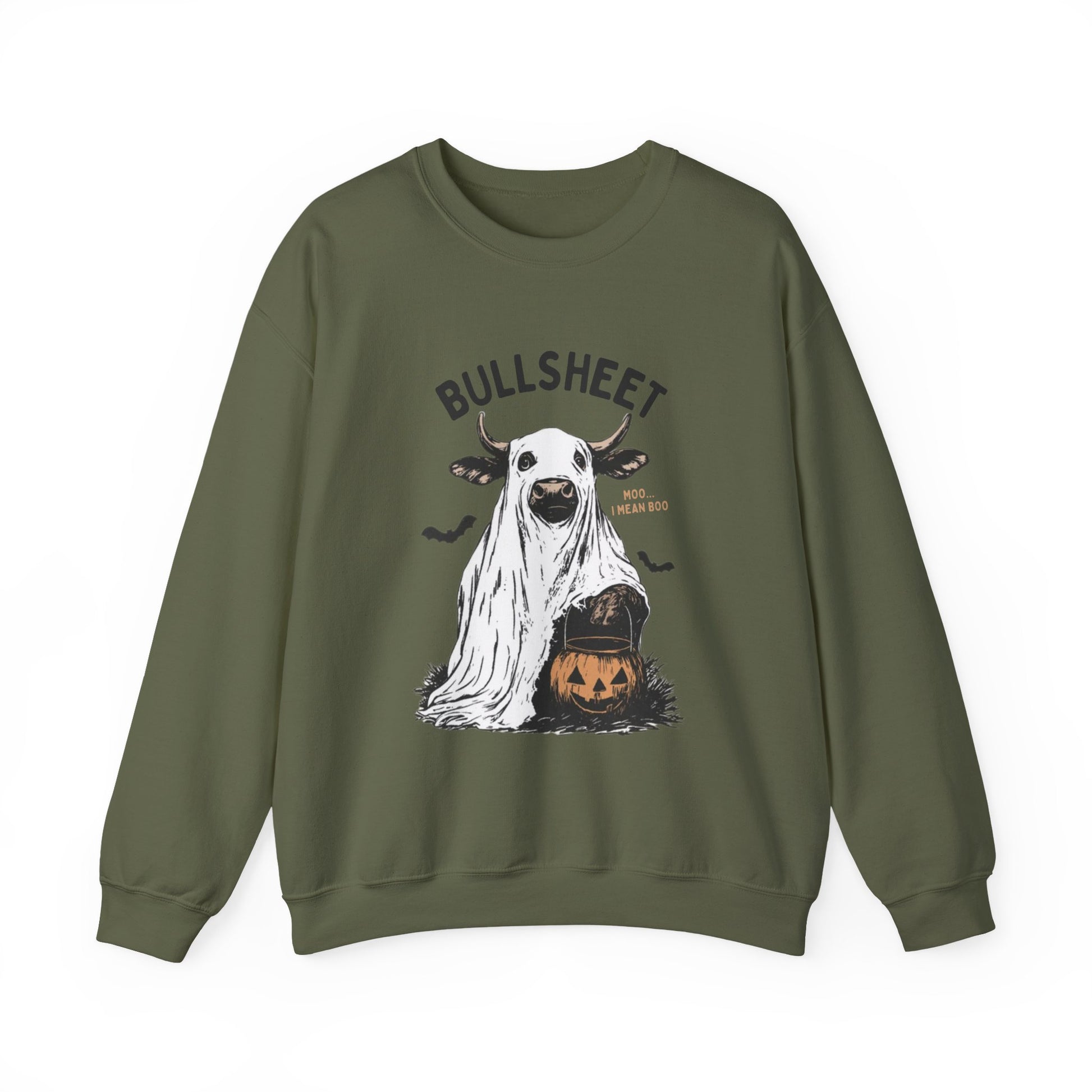Bull Sheet Sweatshirt, Halloween Ghost Cow Sweatshirt, Trick or Treat Shirt - PopCultureByDesign36