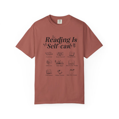 Book Lover Tee, Relaxation Vibes Shirt, Mindfulness Gift, Cozy Reading Top - PopCultureByDesign36