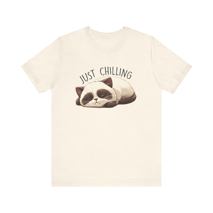 Just Chilling, Lazy Cat Shirt, Cute Cat Shirt, Cat Lover Gift, Funny Cat Shirt - PopCultureByDesign36