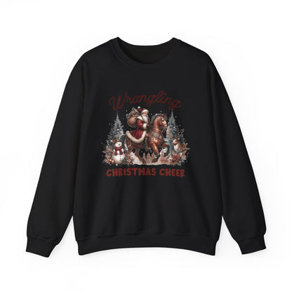 Wrangling Christmas, Cowboy Santa Sweatshirt, Howdy Country Christmas - PopCultureByDesign36