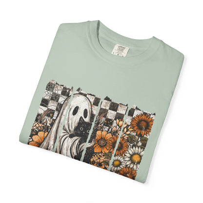 Comfort Colors Cute Strip Ghost Shirt, Halloween Costume, Vintage Vibe - PopCultureByDesign36