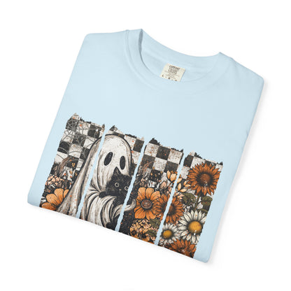 Comfort Colors Cute Strip Ghost Shirt, Halloween Costume, Vintage Vibe - PopCultureByDesign36