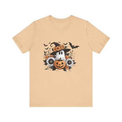 Funny Ghost Pumpkin Shirt, Boho Ghost Shirt, Soft floral ghost - PopCultureByDesign36