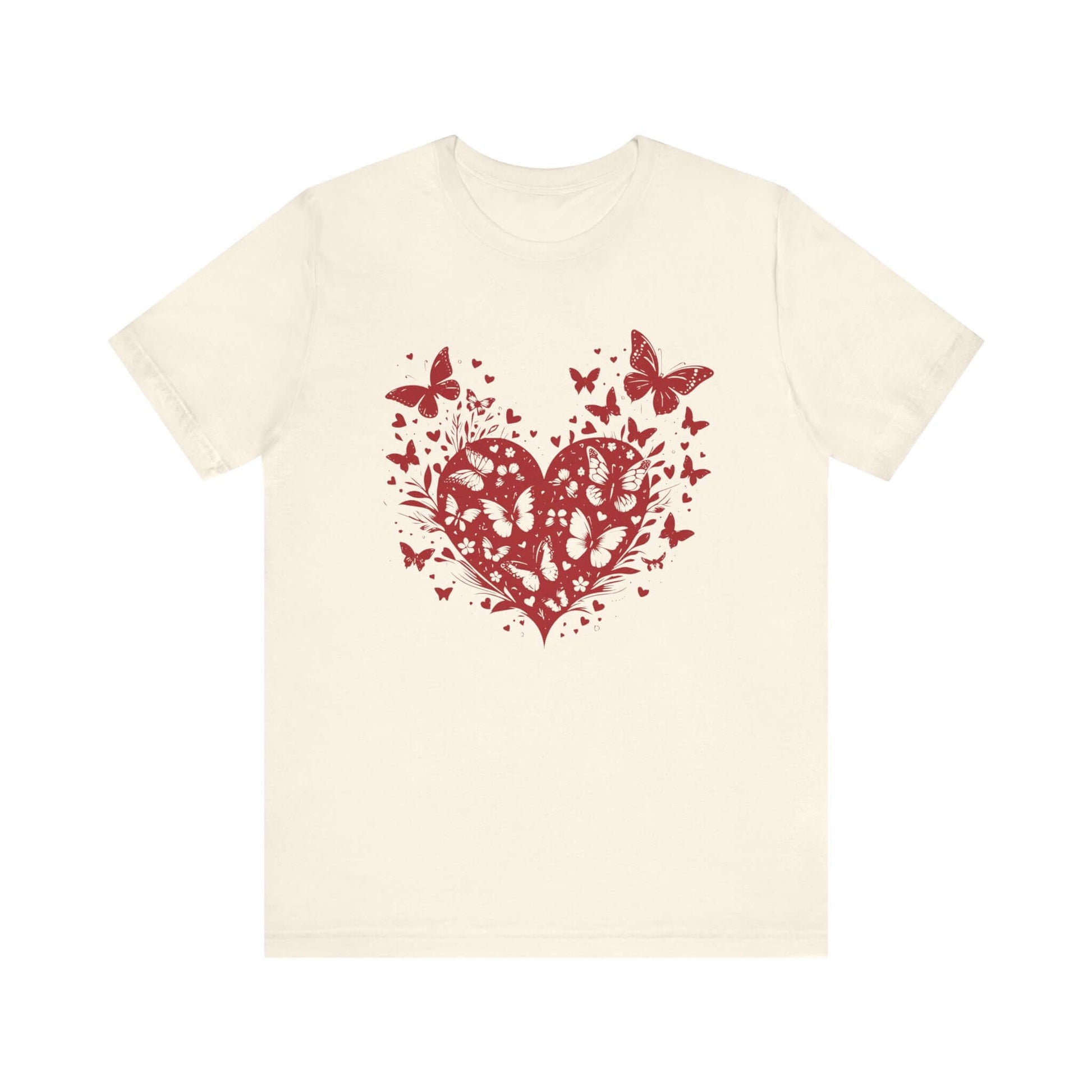 Butterfly Heart Valentines Day Shirt, Butterfly Valentine Tee, Cute Heart T-Shirt - PopCultureByDesign36