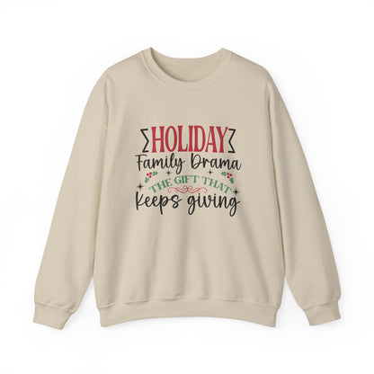 Holiday Family Drama The Gift That Keeps Giving Sweatshirt, Family Matching - PopCultureByDesign36